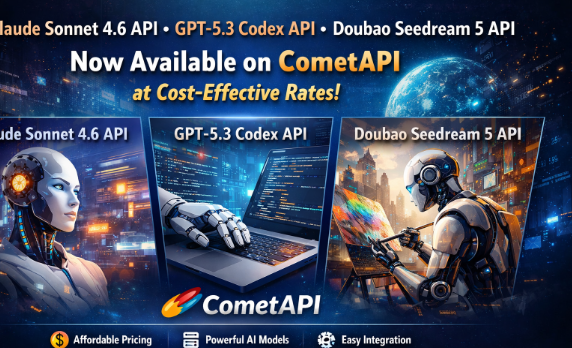 Claude Sonnet 4.6 API, GPT-5.3 Codex API & Doubao Seedream 5 API Now Available on CometAPI at Cost-Effective Rates