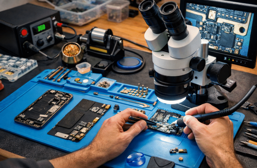 How a Phone Repair Mat and Soldering Microscopes for Electronic Repair Improve Efficiency in a Phone Repair Shop